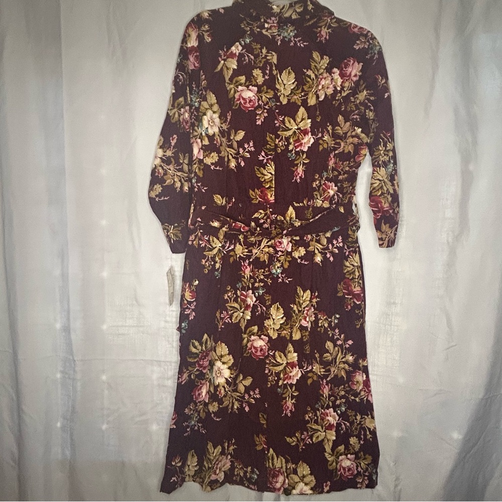 Passport Burgundy Floral Long Sleeve Dress - Picture 4 of 8